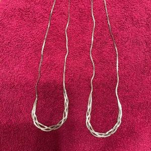 Pair sterling necklaces